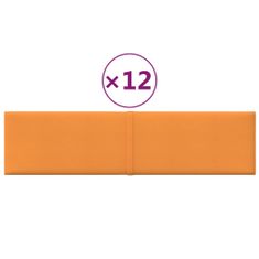 Vidaxl Stenski paneli 12 kosov rumeni 60x15 cm blago 1,08 m²