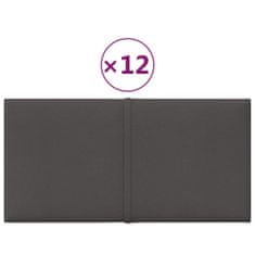 Vidaxl Stenski paneli 12 kosov temno sivi 30x15 cm blago 0,54 m²