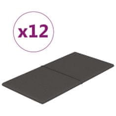 Vidaxl Stenski paneli 12 kosov temno sivi 60x30 cm blago 2,16 m²