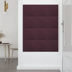Vidaxl Stenski paneli 12 kosov vijolični 30x30 cm blago 1,08 m²