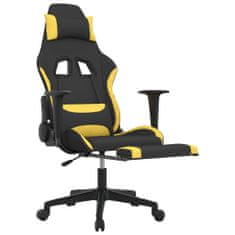Vidaxl Gaming stol z oporo za noge črno in rumeno blago