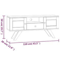 Vidaxl TV omarica 110x30x50 cm trdna tikovina