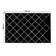 KONDELA Preproga, črna/vzorec, 100x150 cm, DRUŽBA TIP 1