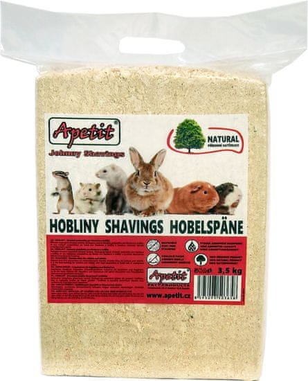 Apetit - lesni sekanci za posteljnino Johnny Shavings Natural 3,5 kg