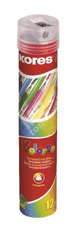 KOLORES, trikotne barvice 3 mm, z ostiliščem / 12 barv