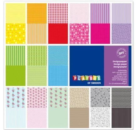 PLAYBOX Barvni papirji z motivom, 30 listov, 305 x 305 mm