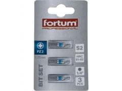 Fortum Križna točka pozidriv, nastavljeno 3ks, PZ 2x25mm, S2