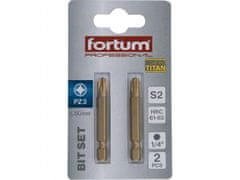 Fortum Križna točka pozidriv, nastavljeno 2ks, PZ 3x50mm,titan. prilagajanje, S2