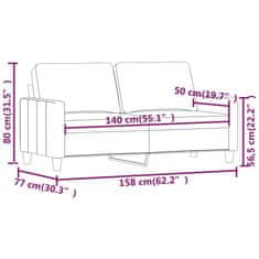 Vidaxl Dvosed kapučino barve 140 cm umetno usnje