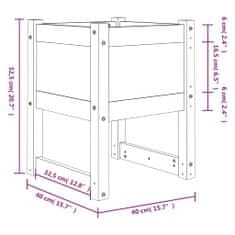 Vidaxl Visoka greda medeno rjava 40x40x52,5 cm trdna borovina