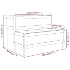 Vidaxl Cvetlično korito 110x84x75 cm trdna borovina