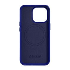 iCARER Usnjeni magnetni etui za iPhone 14 Pro Max z MagSafe Litchi Premium Leather Case mornarsko modri