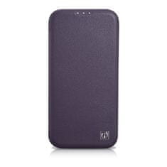 iCARER ce premium leather folio case iphone 14 pro magnetic flip leather folio case magsafe dark purple (wmi14220714-dp)