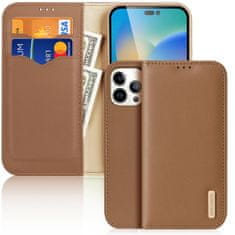 slomart dux ducis hivo leather flip cover denarnica iz pravega usnja za kartice in dokumente iphone 14 pro max brown