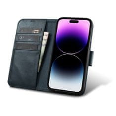 iCARER Usnjeno ohišje 2-v-1 s prevleko Flip Cover iPhone 14 Pro Max Anti-RFID Oil Wax Wallet Case blue