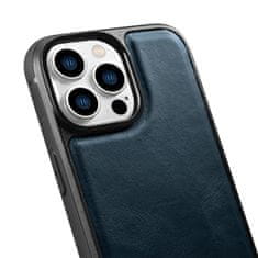 iCARER Ovitek iz naravnega usnja za iPhone 14 Pro Leather Oil Wax navy blue