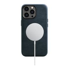 iCARER Usnjeni magnetni etui za iPhone 14 Pro Max z MagSafe Oil Wax Premium Leather Case mornarsko modri