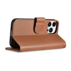 iCARER 2v1 usnjen ovitek s prevleko iPhone 14 Pro Anti-RFID Wallet Case brown