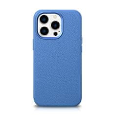 iCARER Usnjeni magnetni etui za iPhone 14 Pro z MagSafe Litchi Premium Leather Case blue
