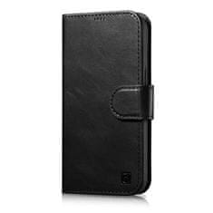 iCARER oil wax wallet case 2in1 cover iphone 14 pro max leather flip cover anti-rfid črna (wmi14220724-bk)