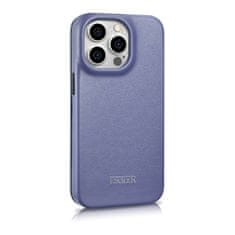 iCARER Usnjeni ovitek za iPhone 14 Pro z magnetno zaklopko MagSafe CE Premium Leather svetlo vijolične barve