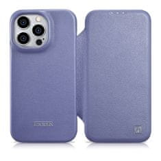 iCARER Usnjeni ovitek za iPhone 14 Pro z magnetno zaklopko MagSafe CE Premium Leather svetlo vijolične barve