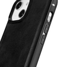 iCARER Ohišje iz pravega usnja za iPhone 14 Plus Leather Oil Wax black