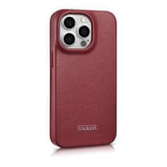 iCARER Usnjeni ovitek za iPhone 14 Pro z magnetno zaklopko MagSafe CE Premium Leather bordo barve