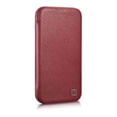 iCARER Usnjeni etui za iPhone 14 Pro Max z magnetno zaklopko MagSafe CE Premium Leather bordo barve