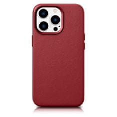 iCARER case leather case cover za iphone 14 pro rdeča (wmi14220706-rd) (združljivo z magsafe)