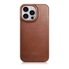 iCARER ce oil wax premium leather folio case usnjena torbica iphone 14 pro max magnetic flip magsafe brown (aki14220708-bn)