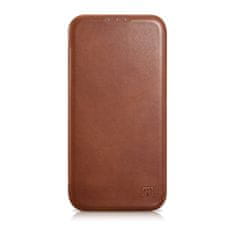 iCARER ce oil wax premium leather folio case usnjena torbica iphone 14 pro max magnetic flip magsafe brown (aki14220708-bn)