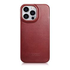 iCARER ce oil wax premium leather folio case usnjena torbica iphone 14 pro magnetic flip magsafe red (aki14220706-rd)