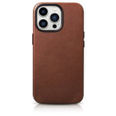 iCARER oil wax premium leather case iphone 14 pro magnetna usnjena torbica z magsafe rjava (wmi14220702-rb)