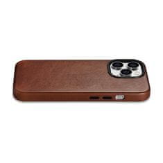 iCARER oil wax premium leather case iphone 14 pro magnetna usnjena torbica z magsafe rjava (wmi14220702-rb)