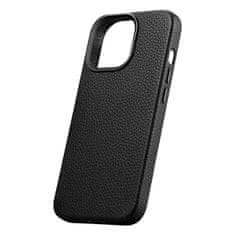 iCARER Usnjeni magnetni etui za iPhone 14 Pro z MagSafe Litchi Premium Leather Case črn