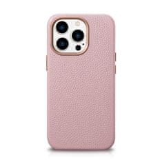 iCARER litchi premium leather case iphone 14 pro magnetic leather case with magsafe pink (wmi14220710-pk)