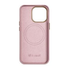 iCARER litchi premium leather case iphone 14 pro magnetic leather case with magsafe pink (wmi14220710-pk)