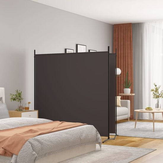 Vidaxl Paravan 2-delni rjav 348x180 cm blago