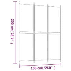 Vidaxl Paravan 3-delni rjav 150x200 cm blago