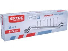 Extol Premium Viličasti ključi, nastavljeno 8ks, 6-22mm, CrV