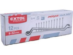 Extol Premium Viličasti ključi, nastavljeno 12ks, 6-32mm, CrV