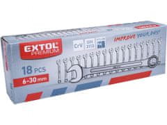 Extol Premium Viličasti ključi, nastavljeno 18ks, 6-30mm, CrV