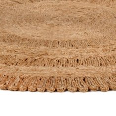 Vidaxl Preproga iz pletene jute 120 cm okrogla