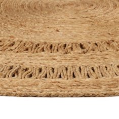 Vidaxl Preproga iz pletene jute 120 cm okrogla