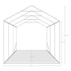 Vidaxl Garažni šotor PVC 2,4x3,6 m zelen