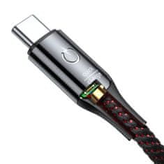 BASEUS Kabel iz USB v USB-C z diodo LED v obliki črke C QC 3.0 1 m (črn)