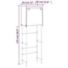 Vidaxl Stojalo za nad stranišče 2-nadstropno rjavo 56x30x170 cm železo