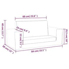 Vidaxl Otroški dvosed krem mehak pliš