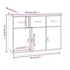 Vidaxl Komoda medeno rjava 100x40x75 cm trdna borovina